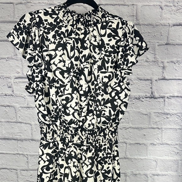 I.STATE Black Ivory Patterned Jumpsuit, Dressy Wide Leg - Picture 4 of 9